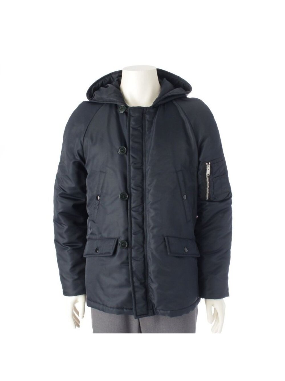 Saint Laurent Hedi Slimane Era Hooded Military Coat Flight Jacket Navy 46